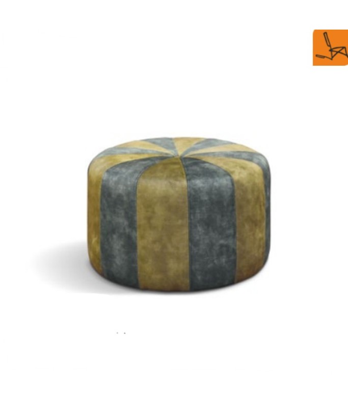 Art 2071 pouf velluto grigio e verde